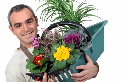Professional lawn mowing equipment on a Sanderstead property